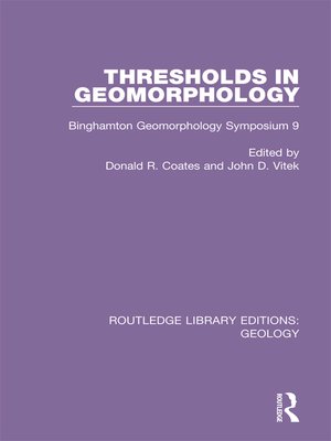 cover image of Thresholds in Geomorphology